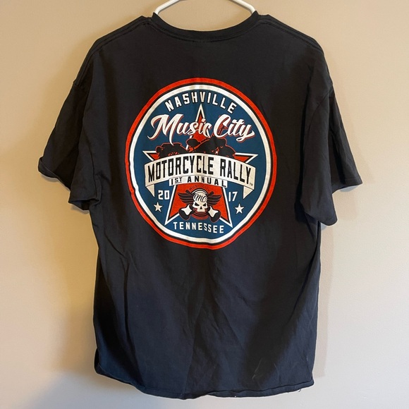 Nashville 1st Annual Music City Motorcycle Rally Black T Shirt 2017 XL Tennessee - Picture 5 of 6